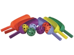 Conjunto Spordas Scoop 6 Raquetes E Bolas Coloridas Para Brincar Ao Ar Livre