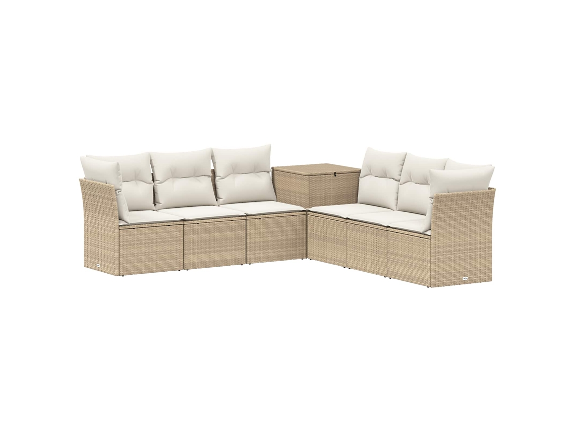 Vidaxl Conjunto De Sofás 7 Pcs Bege E Branco Creme