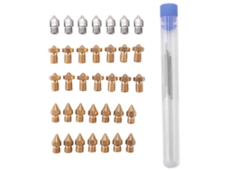Kit De Bico Para Impressora 3d Mk8 Em Aço Endurecido E Latão Com Agulha De Limpeza Em Vários Tamanhos. Compatível Com Impressoras De 3 Polegadas