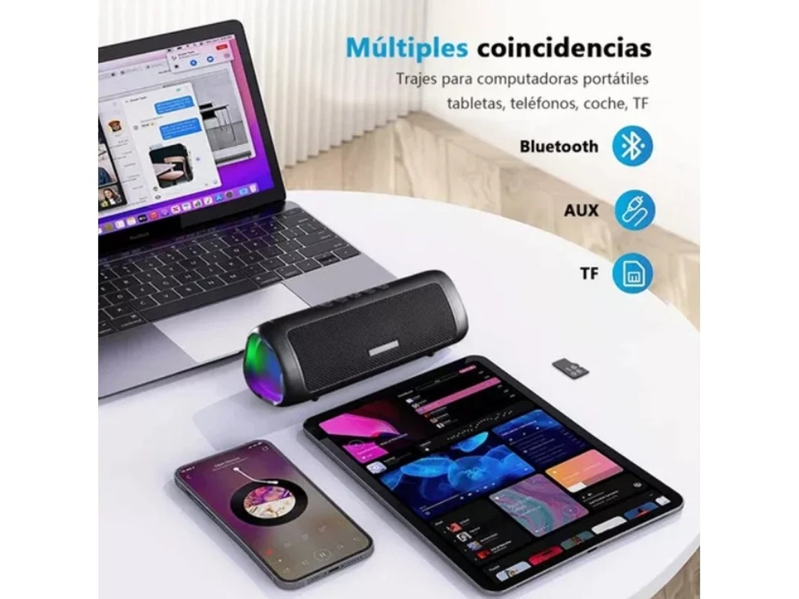 Alto Falantes Bluetooth Recarregáveis ​​portáteis Com Luzes Rgb Preto Yizhood