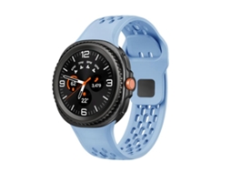 Bracelete Para Samsung Galaxy Watch 8 / 8 Classic - Silicone Com Fivela Reversa Preta No Estilo Clássico - Azul Claro