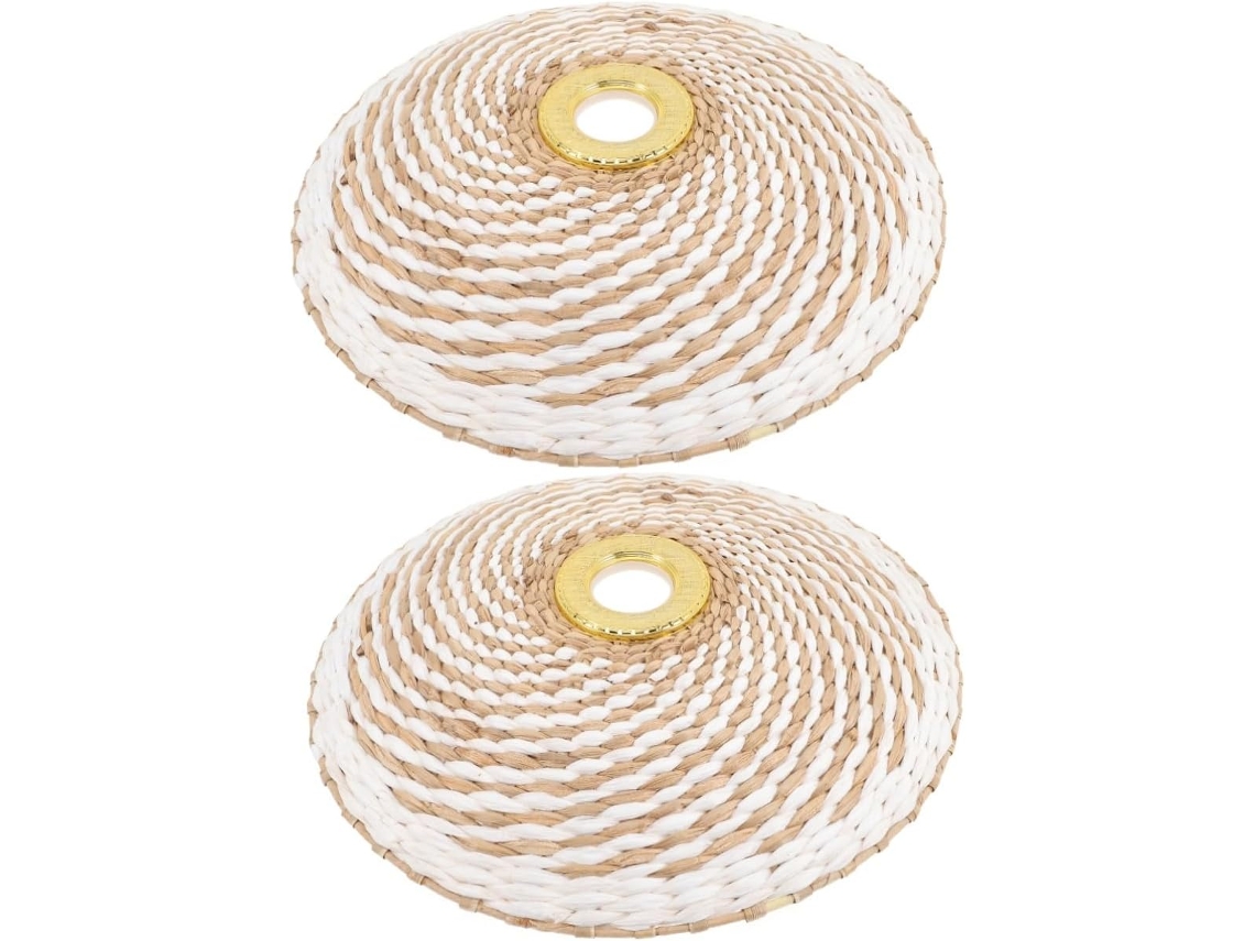 Conjunto De 2 Abajures De Papel Trançado Para Luminárias De Teto, Pequenos Abajures Decorativos