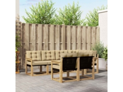 Vidaxl Conjunto De Sofás Para Exterior 7 Pcs Branco E Bege