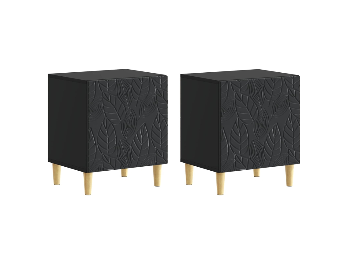 Maison Exclusive - Mesa-de-cabeceira 2 Unid. Preto 43 X 34,5 X 50 Cm