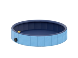 Piscina Dobrável Com Aspersor Portátil Em Pvc Antiderrapante E Resistente Ao Desgaste Ø80x20 Cm Azul