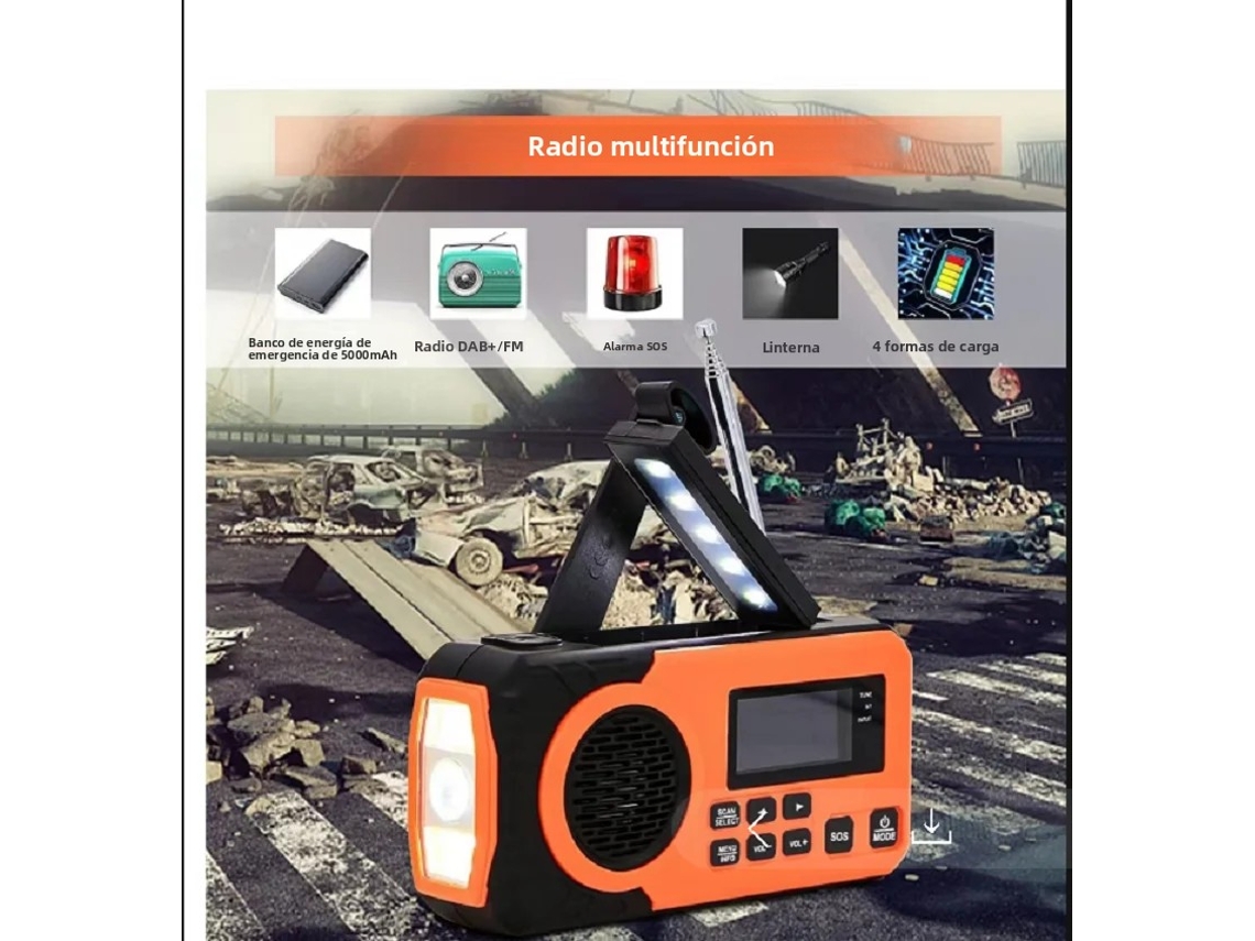 Rádio Digital Dab/dab+/fm, Bateria Externa de 5000mah MDUG (laranja)