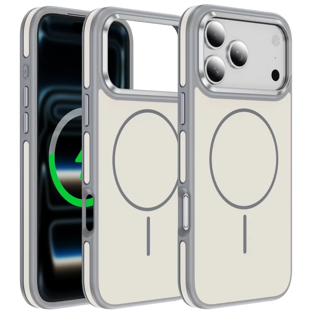 Capa Para Celular (branca, Iphone Air) Com Suporte Para Carro, Resistente A Impactos, Compatível Com Carregamento Sem Fio Magsafe.