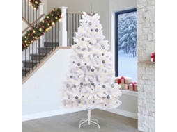 Vidaxl Árvore De Natal Artificial 270 Cm Pvc E Aço Branco