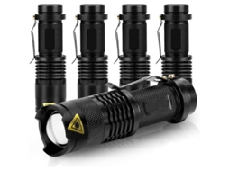 5 Peças Lanterna Super Brilhante Com Pilha Para Pesca Camping Exterior (pilha Não Incluída)