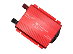 Inversor com potência contínua de 500 W e potência de pico de 1000 W e voltímetro LED vermelho.