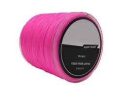 Linha de Pesca PE 300m 4 Filamentos Trançados Anti bite para Pesca com Isca em Barragens Rosa