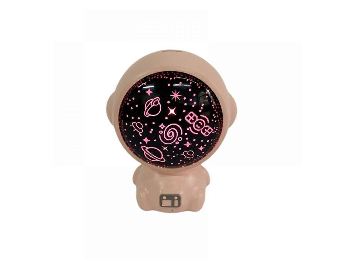 Caixa de som inteligente Astronaut com Bluetooth e suporte para recepção de FM (rosa)