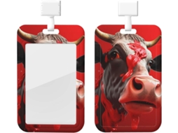 Porta Crachá Divertido Com Estampa De Animais E Cordão, Capa Protetora De Plástico Impermeável Crachás, Ideal