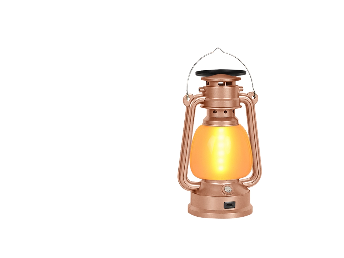 Laxiscreed Candeeiro De Camping Solar E Portátil Com Design Retrô Para Exterior E Decoração