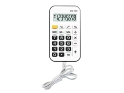 Calculadora de bolso mini e portátil para estudantes, escola e escritório com cabo preto.