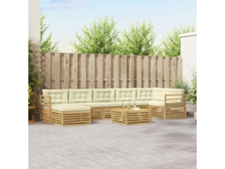 Vidaxl Conjunto De Sofás Para Exterior 8 Unid. Branco E Creme
