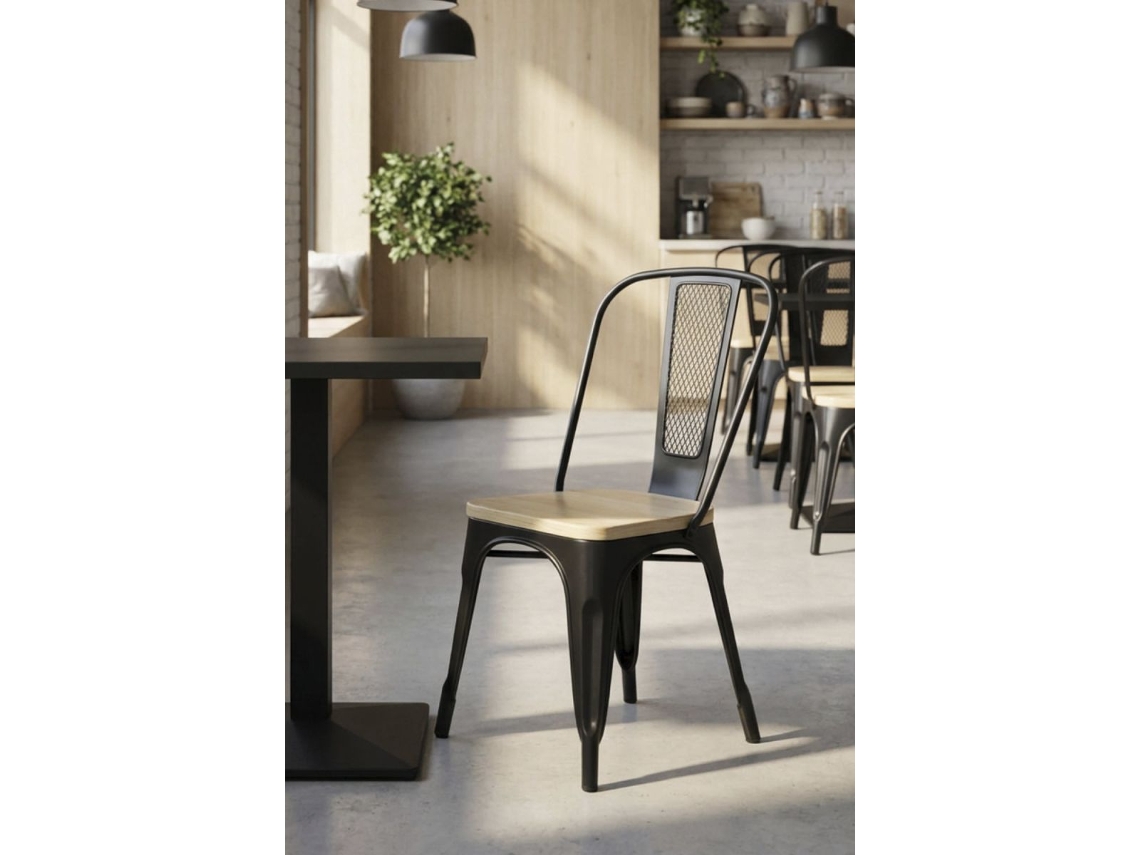 Cadeira Valix Madeira Natural - Preto Mate