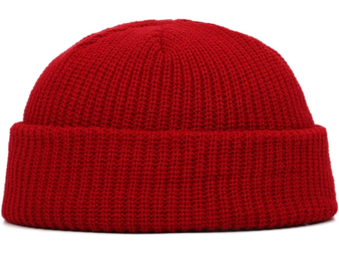 Gorro de malha grossa para mulheres vinho, 55-60cm, resistente, aquecido XIAOMOYU