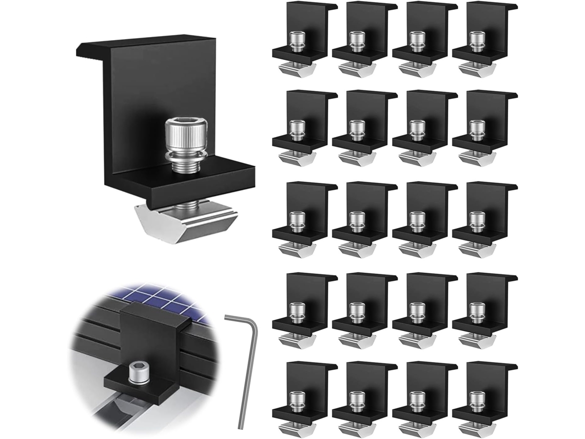 20 Suportes Para Painéis Solares, Fixações Para Painéis Solares De 30 Mm, Kit Para Painéis Solares Zeuxo