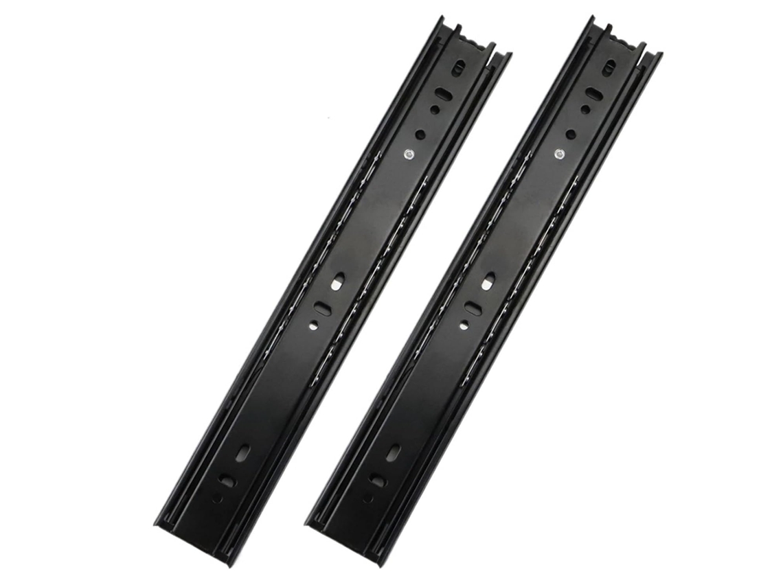 2 Peças De Corrediças Gaveta Com Rolamento Esferas, Zincadas Pretas, 25 30 35 40 45 50mm 10 Polegadas 250m