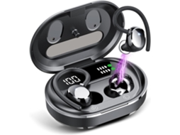 Fones Sem Fio Bluetooth 5.4, Tela Toque, 5 Eq, Graves, 48h, Cancelamento Ruído, IPX7 Preto JIAPEI