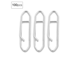 100 Clips de Pesca Aço Inoxidável L