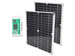 Kit Painel Solar 2pcs 15W Controlador 60A Flexível Portátil com USB para Carro RV Camping | S/MARCA
