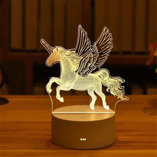 Luminária Led 3d em Acrílico, Pode Ser Usada como Luz Noturna Ou para Decoração de Casa. MDUG (luz Quente)