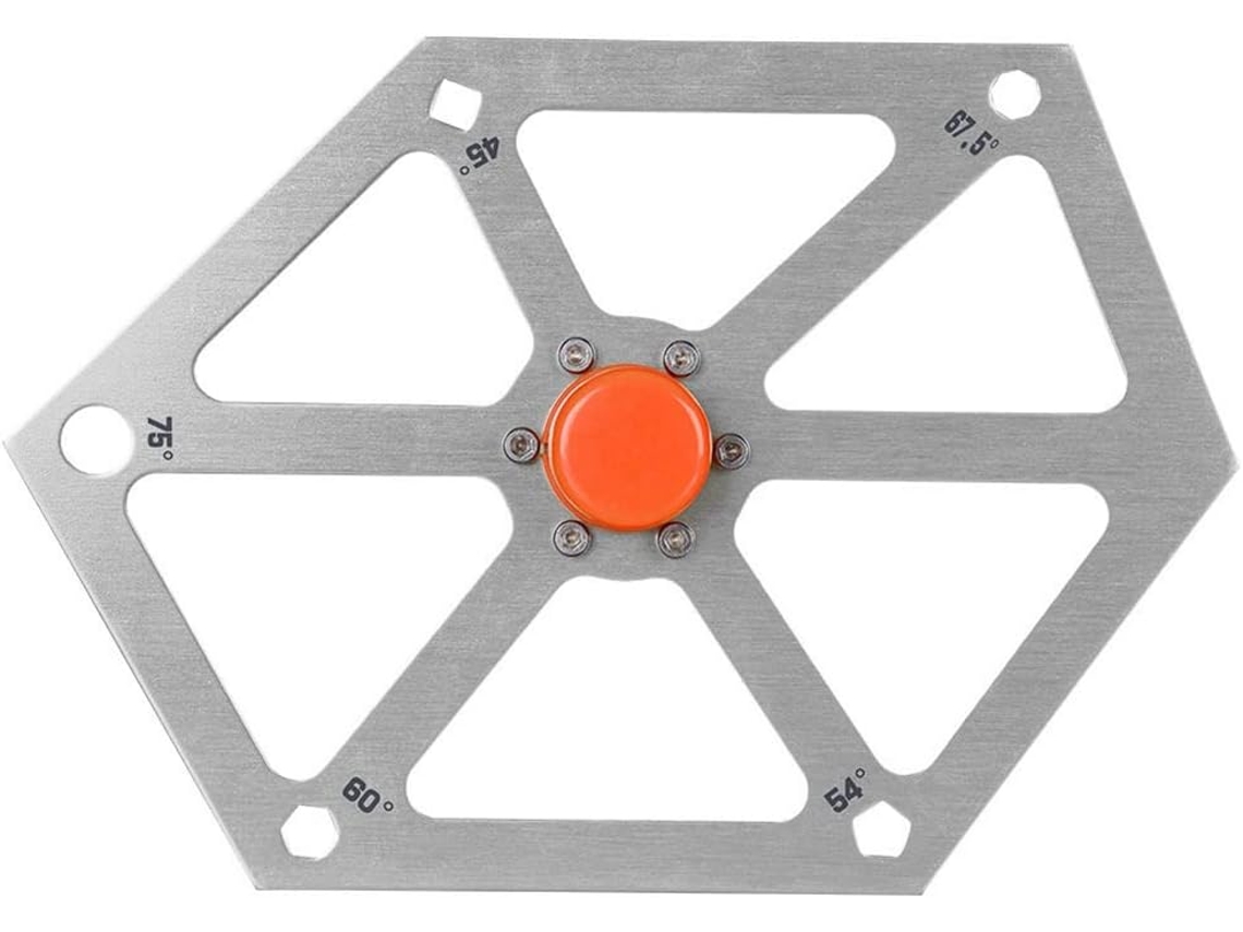Régua De Ângulo Para Mesa Jantar - Com Hexagonal Magnética E Aliança Alumínio Prata