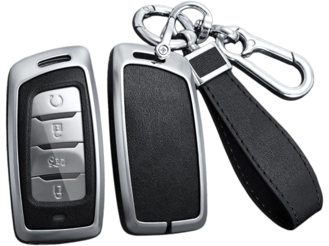 Capa Para Chave De Carro Compatível Com Ram 1200 2026, Revestimento Em Couro, Estrutura Metálica Preta Com Cordão