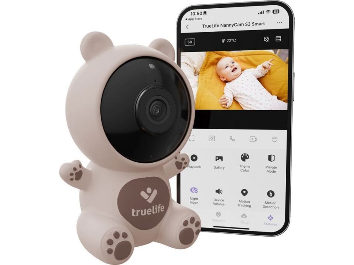 Kit de câmera de vigilância Truelife Pacote de vigilância por vídeo Tlmmncs3snwa Niania Nannycam S3 Smart