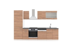Cozinha R-Line, 300 cm, PT Antracite, Sonoma/branco, Vicco