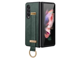 Capa De Celular À Prova De Choque Com Textura De Couro E Toque De Pele Para Samsung Galaxy Z Fold3 5g Sulada Cool Series (preta)