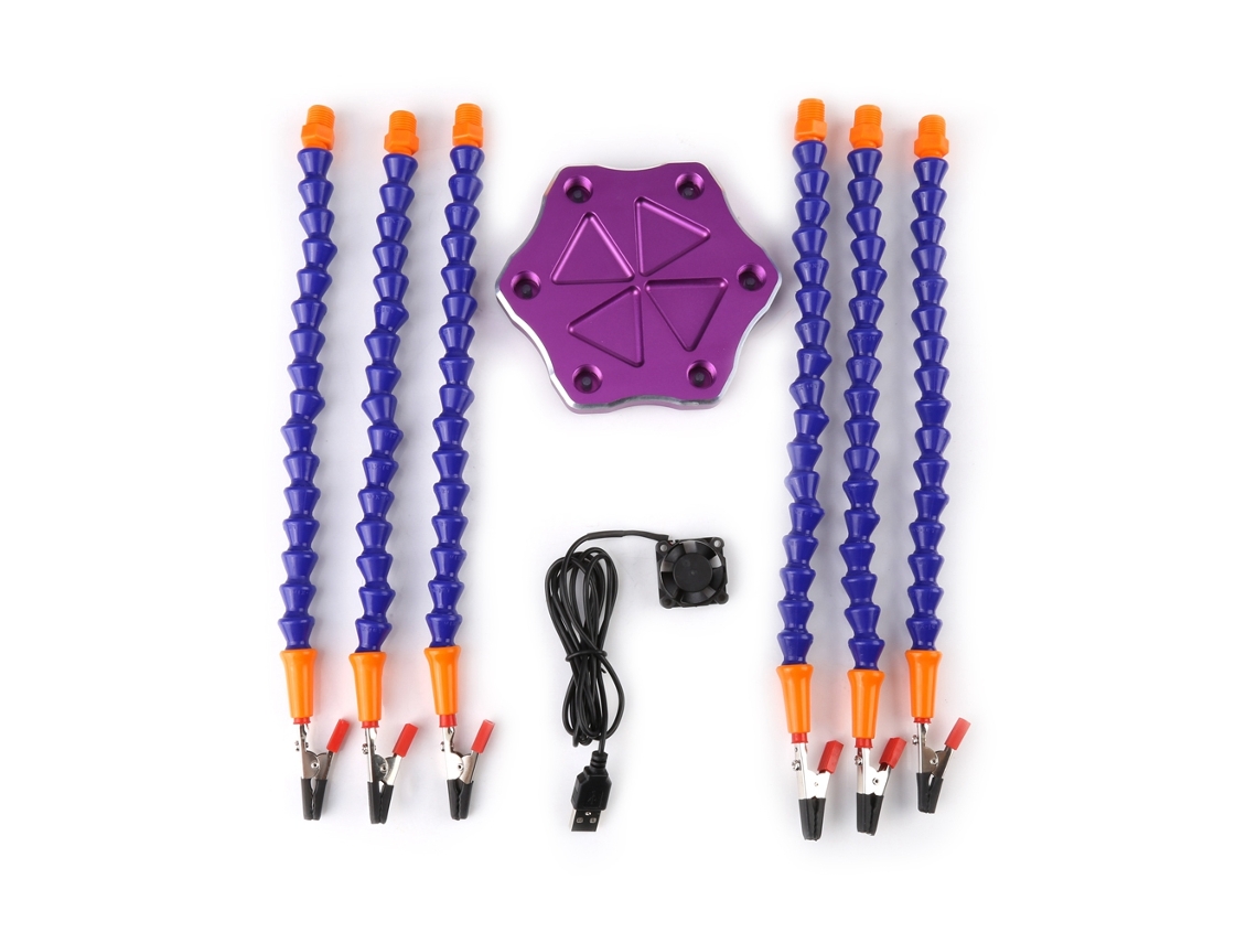 Estación De Soldadura De 6 Brazos Con Ventilador Usb Para Accesorios De Modelos Rc (morado)