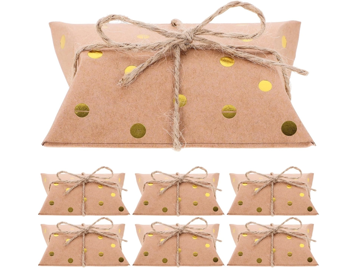 Caixas De Presente Pequenas Em Papel Kraft Cáqui Com Design Vintage Fáceis Transportar Perfeitas Para Festas, Casamentos