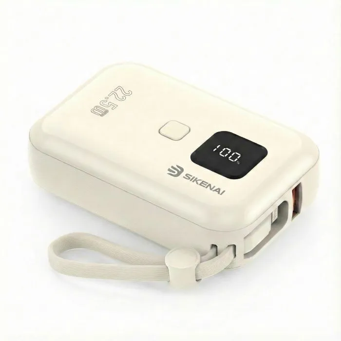 Bateria Externa De 10000mah Com Cabo Integrado -- Sikenai - Power Bank De Carregamento Rápido Para Telemóveis
