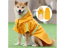 Capa De Chuva Canina, Com Capuz, Refletora, Em Pu, Tamanho M