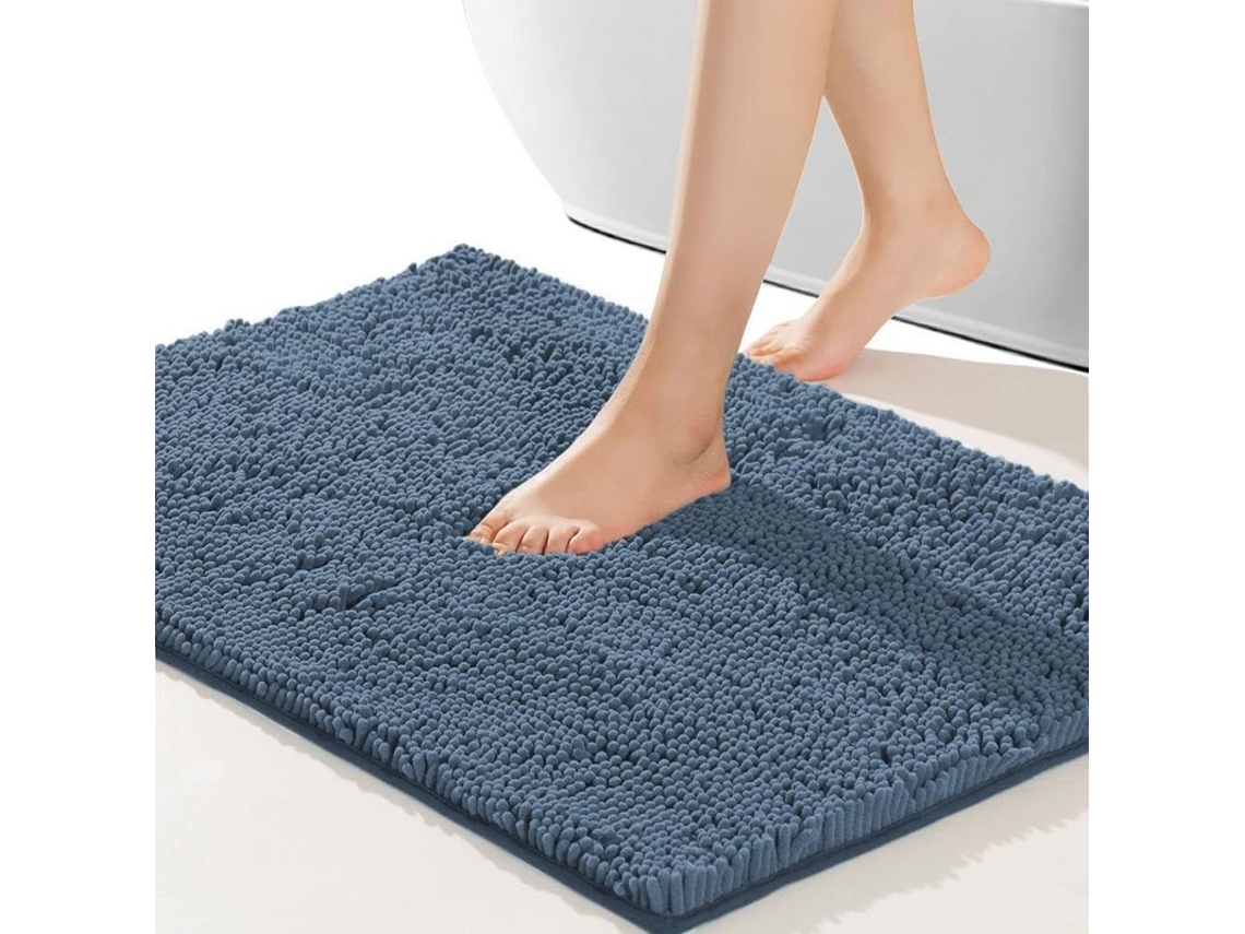 Tapete de Banheiro Antideslizante Macio Absorvente Durável 81×51cm