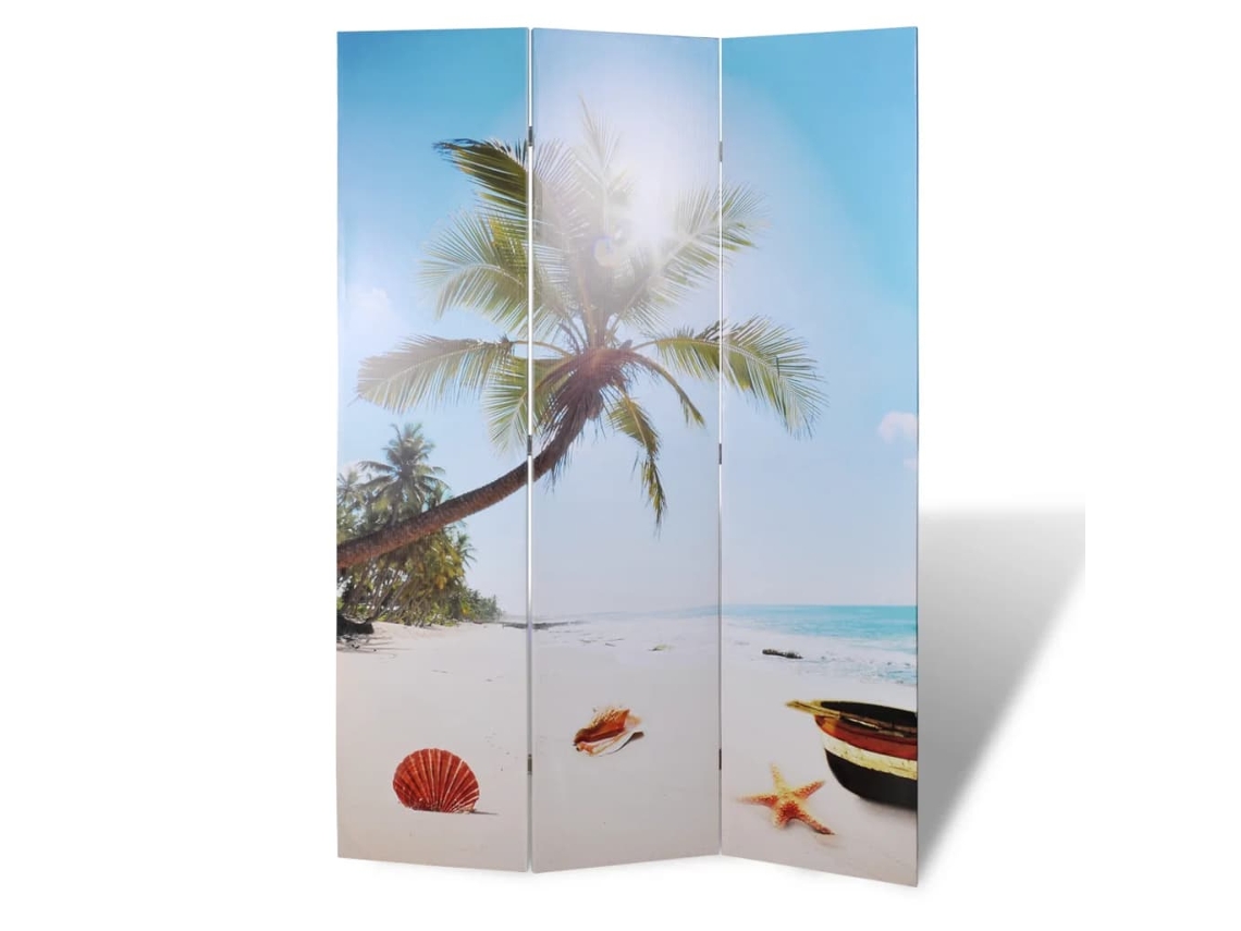 Vidaxl Biombo Dobrável Com Estampa De Praia 120x170 Cm