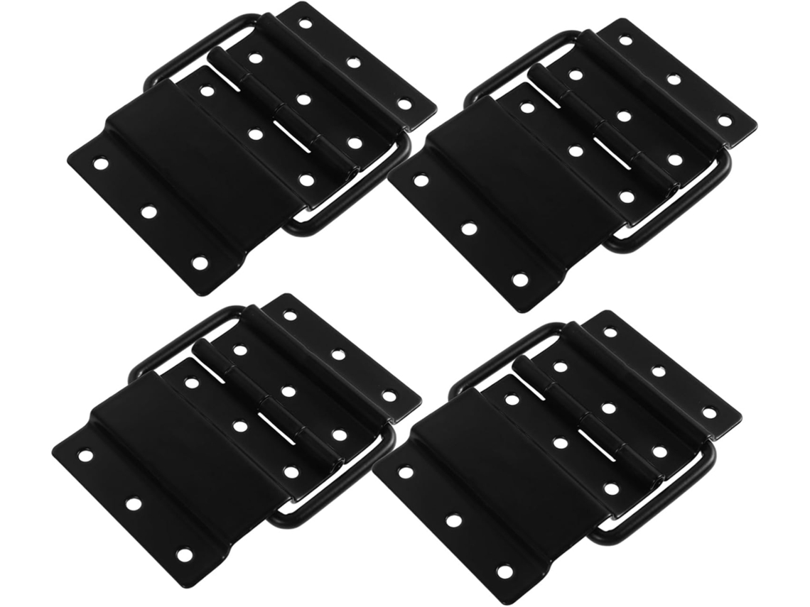 Conjunto De 4 Dobradiças Dobráveis Em Liga Metálica Para Cases Transporte E Equipamentos Palco, Com Design Que Economiza