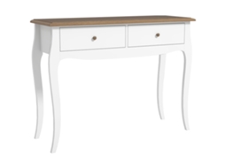 Mesa Consola de Entrada com 2 Gavetas 100x35x76,5cm Branco Marrom S/MARCA