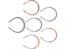 Elásticos de cabelo femininos, diversos estilos, conjunto com 6 unidades, dentes antiderrapantes.
