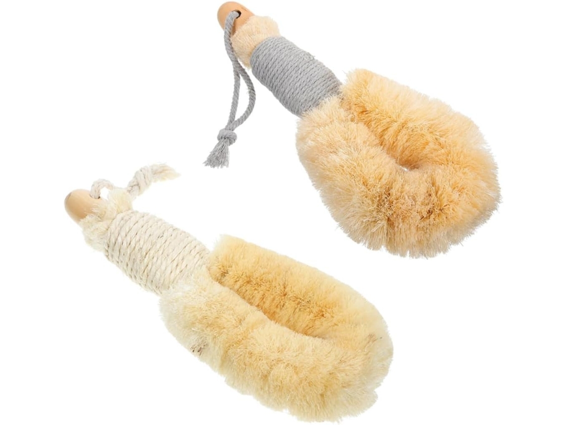 Lurelia Kit De 2 Escovas Corporais De Sisal De Cuidado Corporal, Cabo Longo, Antiderrapante E Portátil