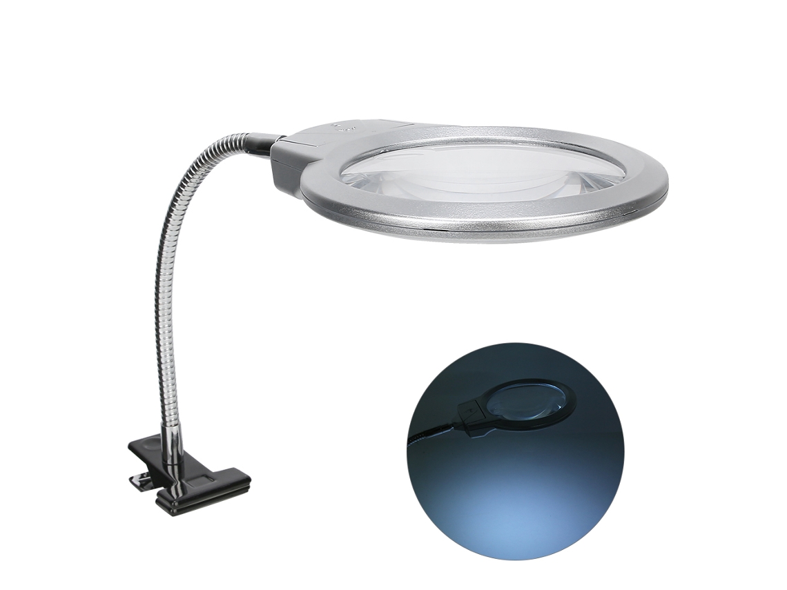Lupa Led Com Braçadeira De Plástico Abs Para Iluminação De Leitura, 2,25x/5x.