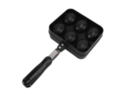 Panela Para Grelhar Takoyaki De Dois Lados Com 6 Furos Antiaderente Para Grelhar Takoyaki, Ferramenta Para Cozinhar Bolos E Bolos, Preta