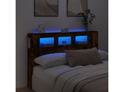 Vidaxl Cabeceira C/ Leds 160x18,5x103,5 Cm Carvalho Fumado