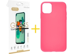 Kit Capa + Película iPhone 12 Pro Max Skyhe Silicone Rosa