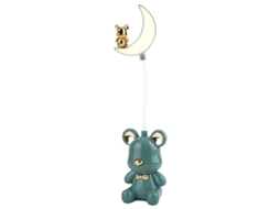 Rebe-lâmpada De Escritório Plegável Recarregável Luz De Leitura Amigável Para Os Olhos Com Decoração De Urso Verde Para Lar E Quarto