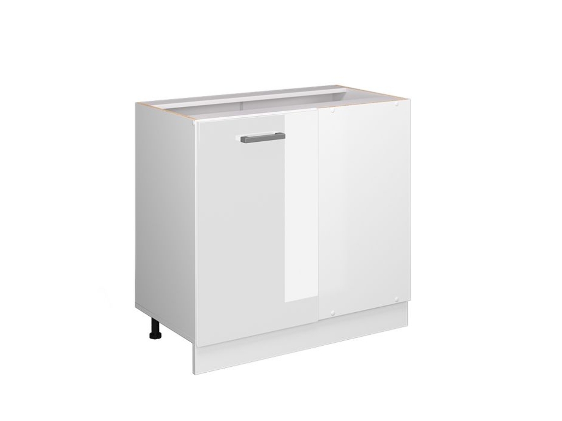 Móvel de canto Vicco R-Line, branco alto brilho, 86 cm sem bancada
