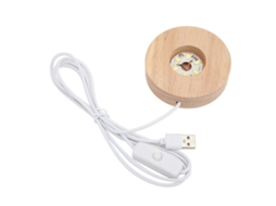 Acessório Decorativo, Em Madeira, 2 Cm, 5 V, Cor Branca, Alimentação Usb, Para Casa, Festas E Composição De Ambientes